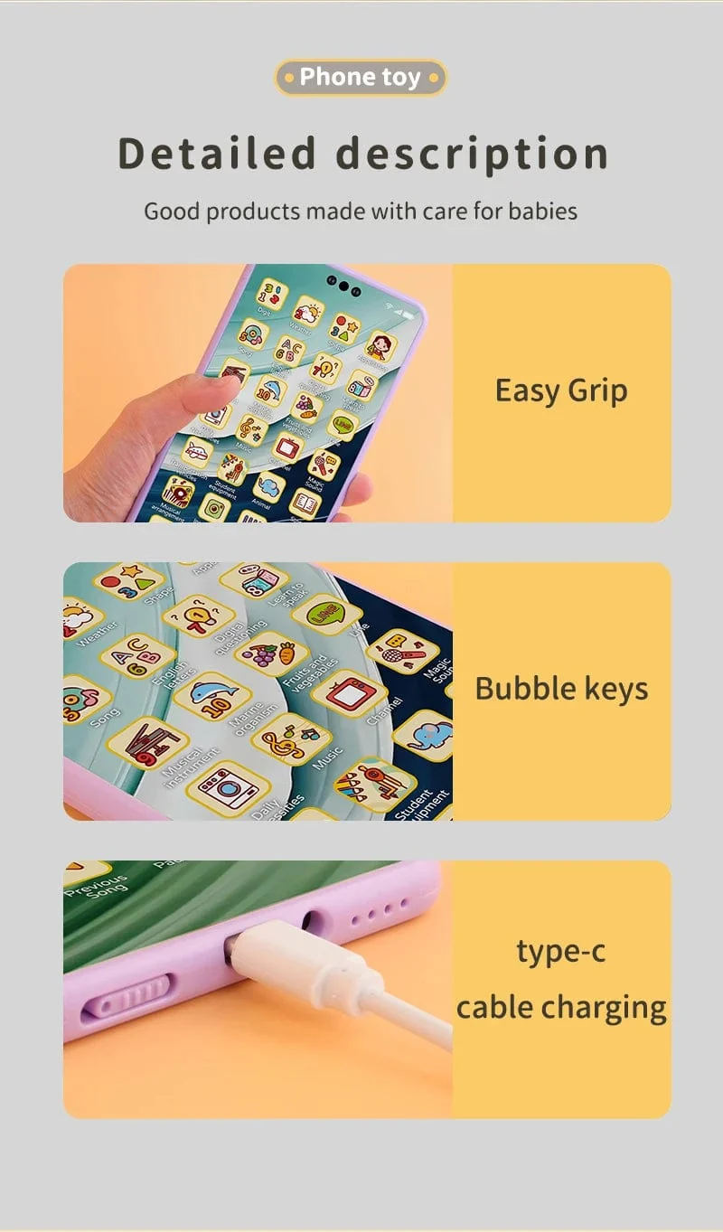 Spielzeug-Handy, Lernspielzeug, Handy, Baby, Kind, Lernspielzeug, Telefon, Handy-Modell, Spielzeug für Kinder, Geburtstag, Weihnachtsgeschenk