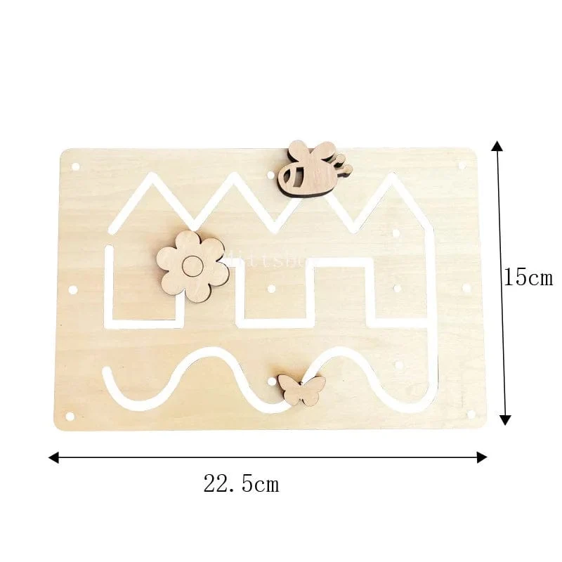 Montessori Beschäftigt Bord DIY Holz Zubehör Frühen Ball Berechnung Bulldozer Burg Hubschrauber Pädagogisches Spielzeug Für Kinder Geschenke