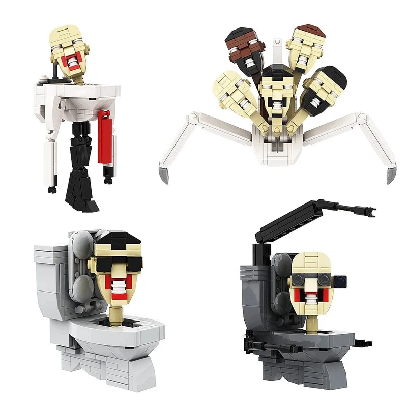 Gobricks MOC Skibidi Toilettenmann Monitor Bausteine ​​Speakerman Der Audio- und Kameramann Ski-Video-Öse Kameramann Spielzeug
