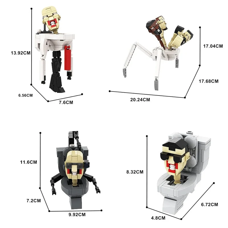 Gobricks MOC Skibidi Toilettenmann Monitor Bausteine ​​Speakerman Der Audio- und Kameramann Ski-Video-Öse Kameramann Spielzeug
