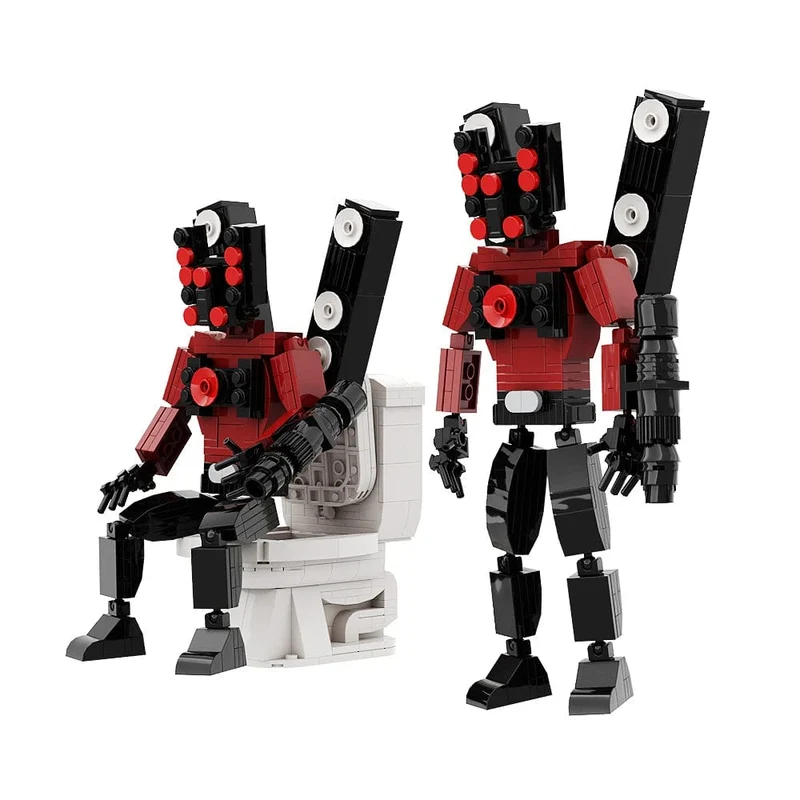 Gobricks MOC Skibidi Toilettenmann Monitor Bausteine ​​Speakerman Der Audio- und Kameramann Ski-Video-Öse Kameramann Spielzeug