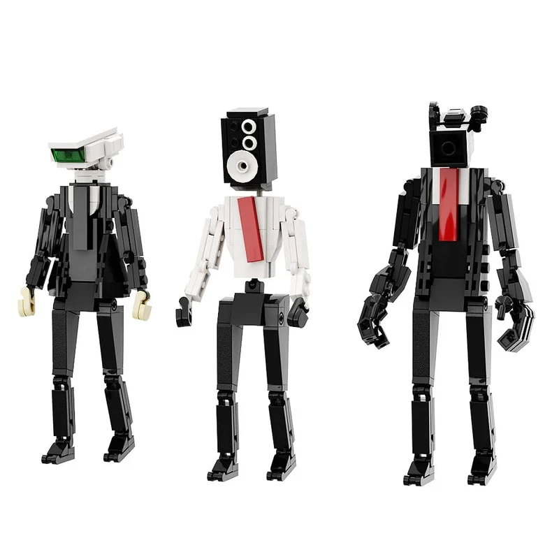 Gobricks MOC Skibidi Toilettenmann Monitor Bausteine ​​Speakerman Der Audio- und Kameramann Ski-Video-Öse Kameramann Spielzeug