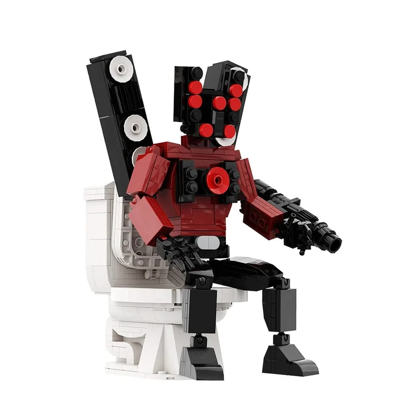 Gobricks MOC Skibidi Toilettenmann Monitor Bausteine ​​Speakerman Der Audio- und Kameramann Ski-Video-Öse Kameramann Spielzeug