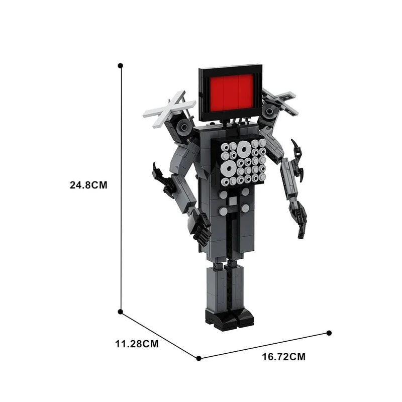 Gobricks MOC Skibidi Toilettenmann Monitor Bausteine ​​Speakerman Der Audio- und Kameramann Ski-Video-Öse Kameramann Spielzeug