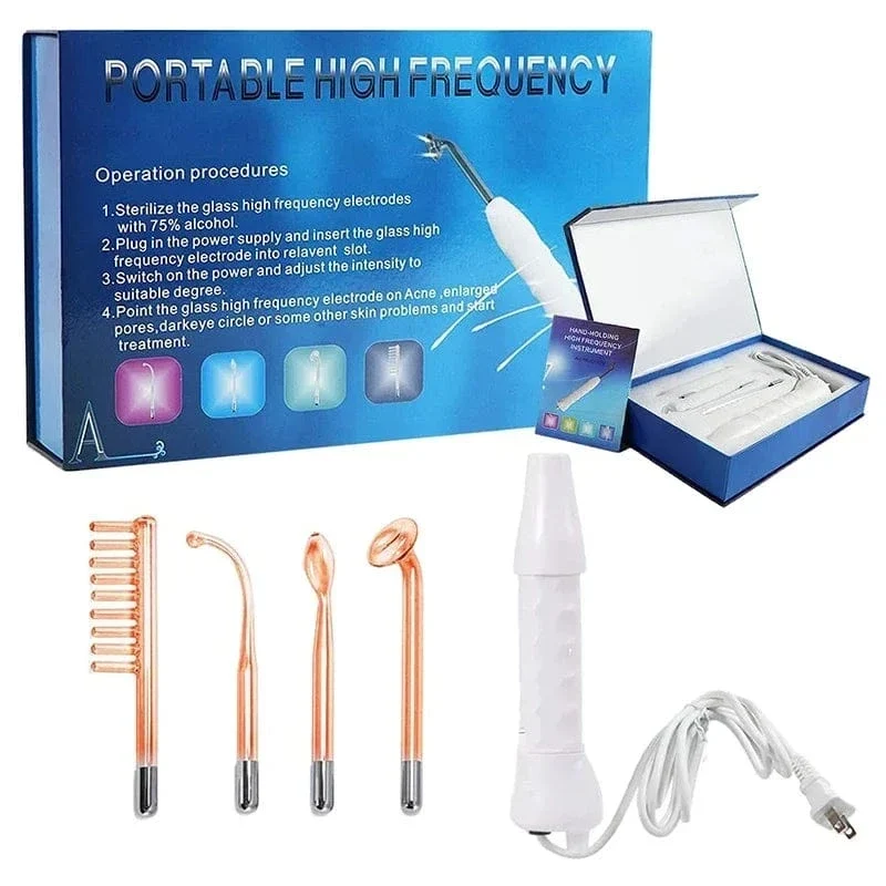 Tragbares Hochfrequenz-Gesichtsgerät Zauberstab Handheld Elektrische Gesichtshaut Schönheitswerkzeuge Akne-Behandlungsgerät