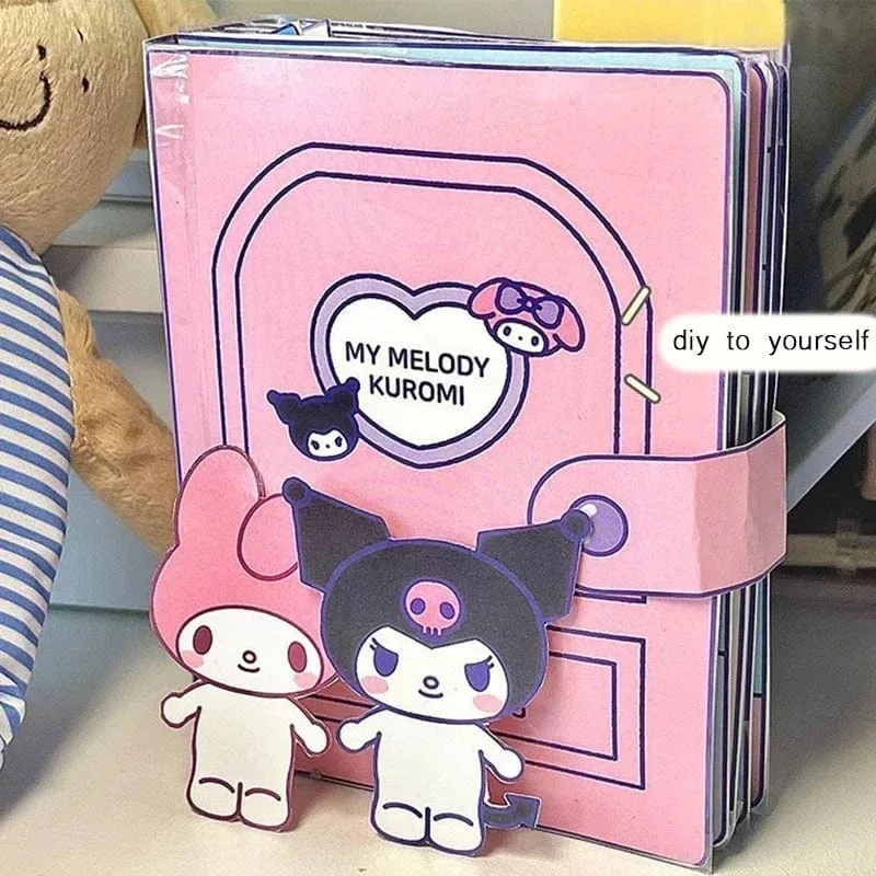 DIY Sanrio Buch Kuromi Cinnamoroll Spielzeugbuch Selbstgemachtes komplettes No-Cut Quiet Book Handarbeit Montessori Pädagogisches Kleinkindspiel