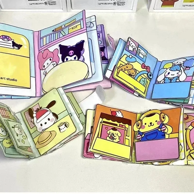 DIY Sanrio Buch Kuromi Cinnamoroll Spielzeugbuch Selbstgemachtes komplettes No-Cut Quiet Book Handarbeit Montessori Pädagogisches Kleinkindspiel