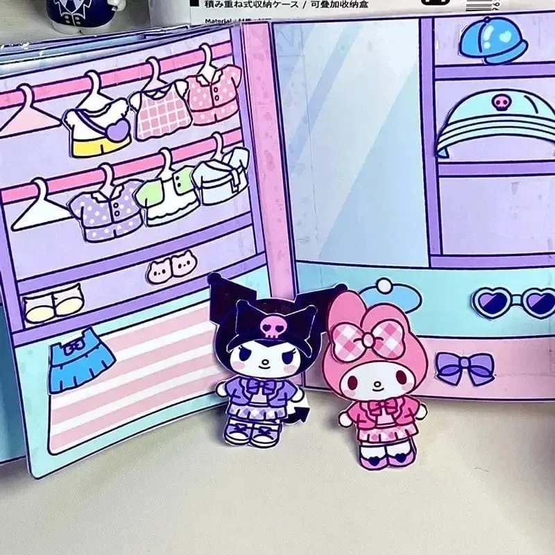 DIY Sanrio Buch Kuromi Cinnamoroll Spielzeugbuch Selbstgemachtes komplettes No-Cut Quiet Book Handarbeit Montessori Pädagogisches Kleinkindspiel