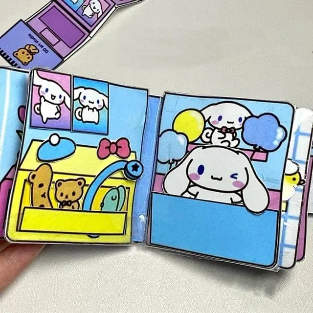 DIY Sanrio Buch Kuromi Cinnamoroll Spielzeugbuch Selbstgemachtes komplettes No-Cut Quiet Book Handarbeit Montessori Pädagogisches Kleinkindspiel
