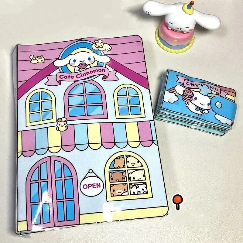 DIY Sanrio Buch Kuromi Cinnamoroll Spielzeugbuch Selbstgemachtes komplettes No-Cut Quiet Book Handarbeit Montessori Pädagogisches Kleinkindspiel
