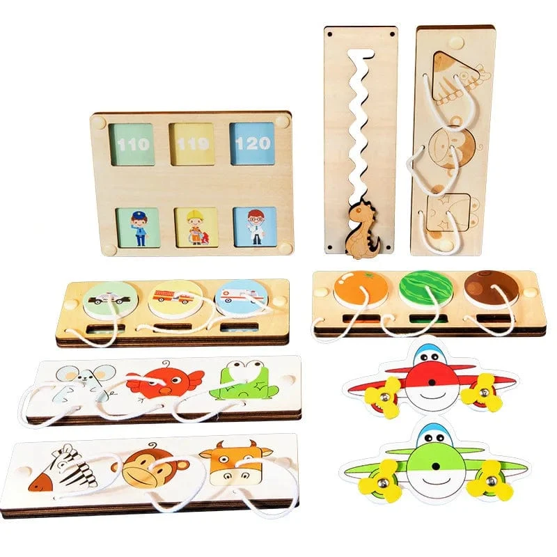 Beschäftigt Bord DIY Material Zubehör Montessori Lehrmittel Baby Frühe Bildung Lernen Geschicklichkeit Spielzeug Teil Holz Bord Spiele