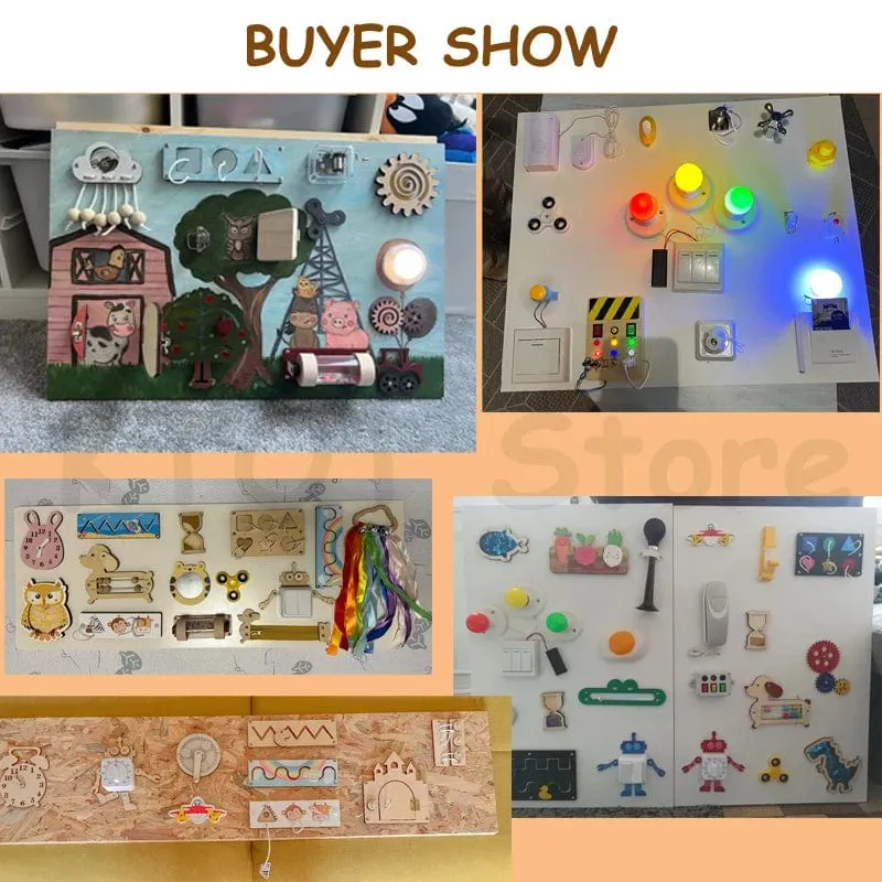 Beschäftigt Bord DIY Material Zubehör Montessori Lehrmittel Baby Frühe Bildung Lernen Geschicklichkeit Spielzeug Teil Holz Bord Spiele
