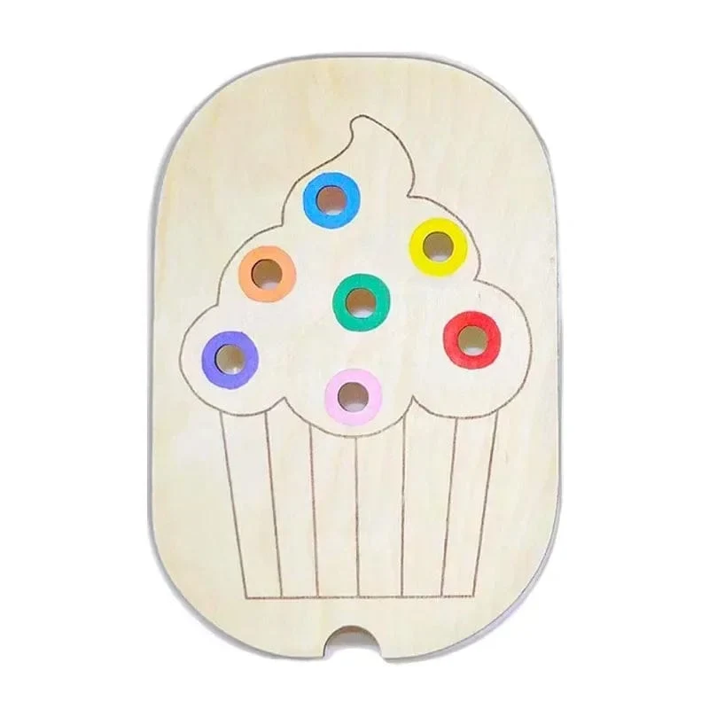 Sensorisches Tablett für Kinder, Tisch, Farbe, Haarballen, Spiel aus Holzfliesen, Montessori-Spielzeug für die frühe Bildung, Kinderspielzeug, pädagogisches Zubehör