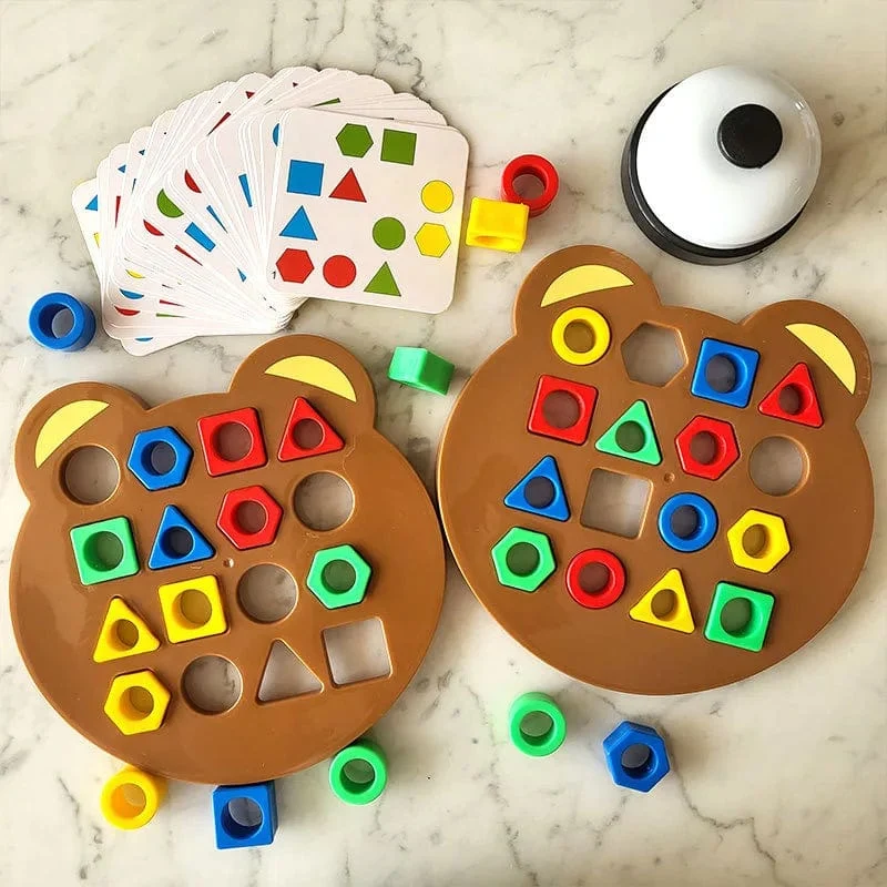 1 Set Little Bear Geometrie Matching Puzzle Puzzle Montessori Bildung Block Eltern Kind Interaktive Brettspiel