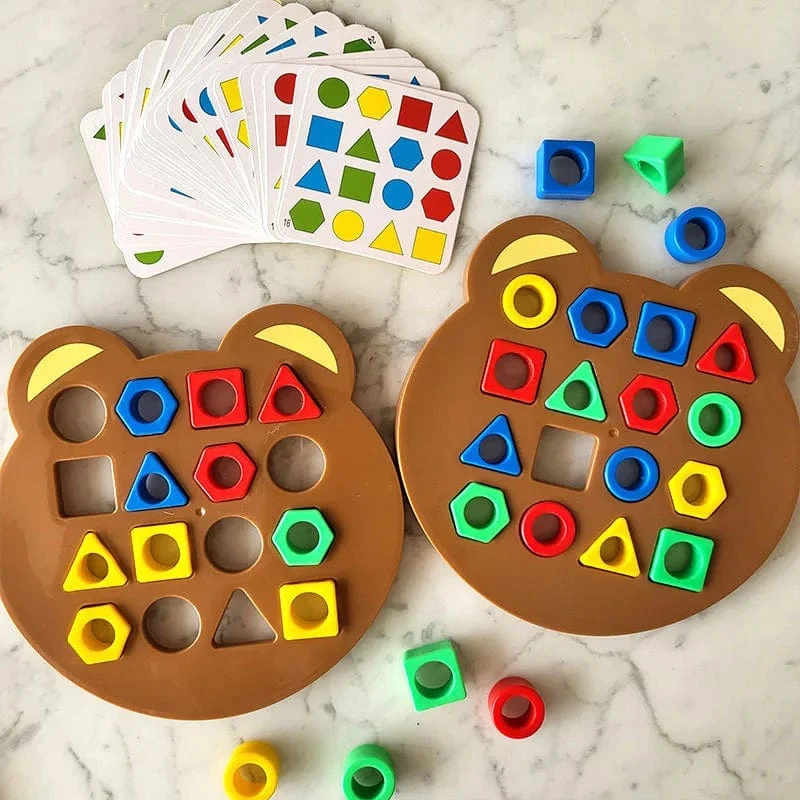 1 Set Little Bear Geometrie Matching Puzzle Puzzle Montessori Bildung Block Eltern Kind Interaktive Brettspiel