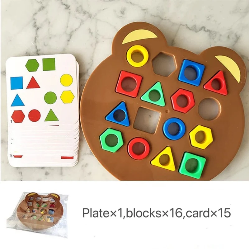 1 Set Little Bear Geometrie Matching Puzzle Puzzle Montessori Bildung Block Eltern Kind Interaktive Brettspiel