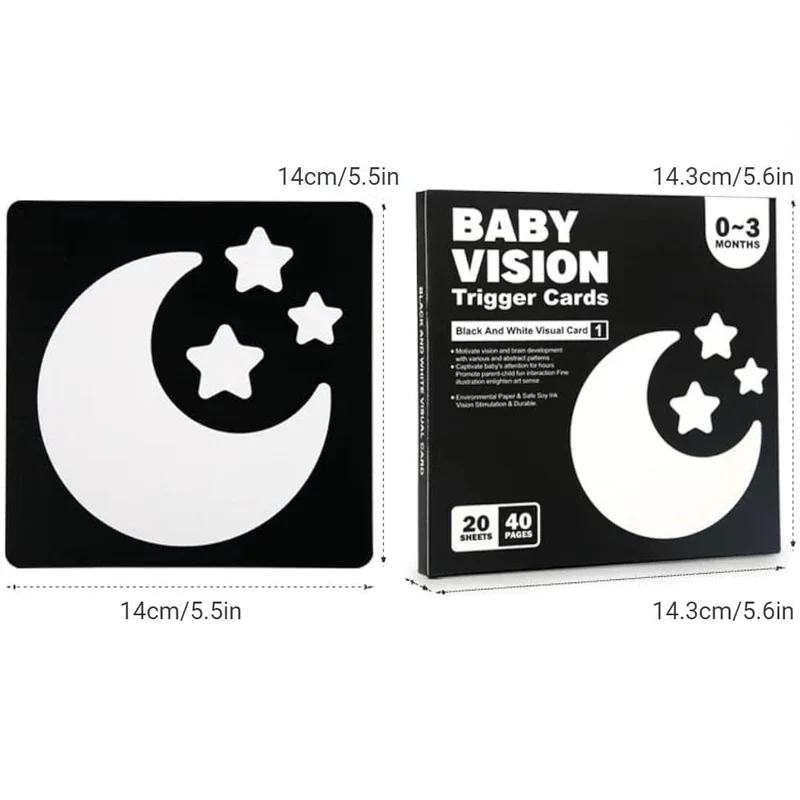 Montessori 0–12 Monate Baby Vision Stimulation Karten Schwarz und Weiß Kontrast Karten Stimulieren Neugeborenen Visuelle Frühe Lernen Spielzeug