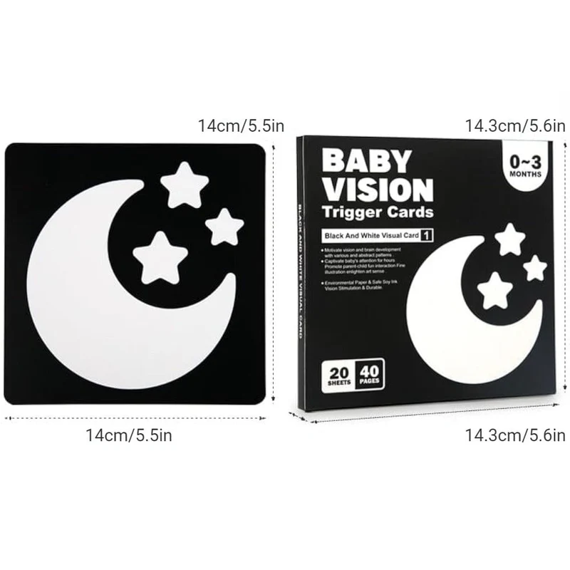 Montessori 0–12 Monate Baby Vision Stimulation Karten Schwarz und Weiß Kontrast Karten Stimulieren Neugeborenen Visuelle Frühe Lernen Spielzeug