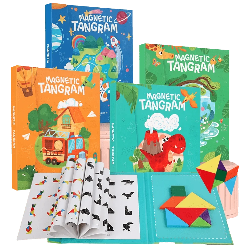 3D Holz Magnetische Puzzle Spiele Geometrische Formen Tangram Spielzeug Montessori Frühen Bildung Sortierung Für Spielzeug Kinder Geschenke