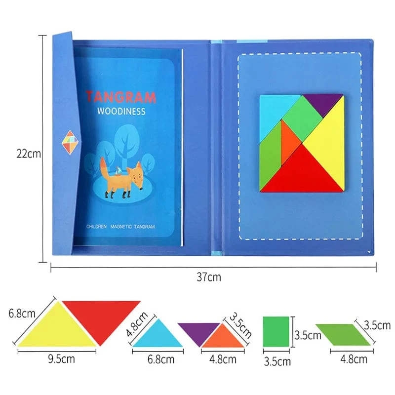 3D Holz Magnetische Puzzle Spiele Geometrische Formen Tangram Spielzeug Montessori Frühen Bildung Sortierung Für Spielzeug Kinder Geschenke