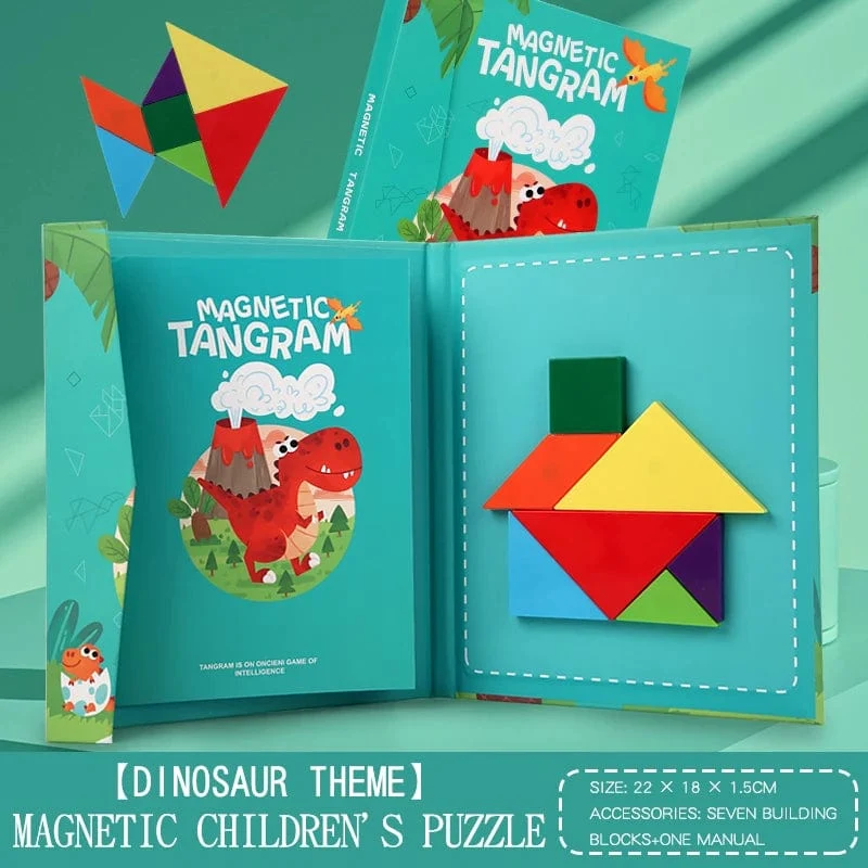 3D Holz Magnetische Puzzle Spiele Geometrische Formen Tangram Spielzeug Montessori Frühen Bildung Sortierung Für Spielzeug Kinder Geschenke