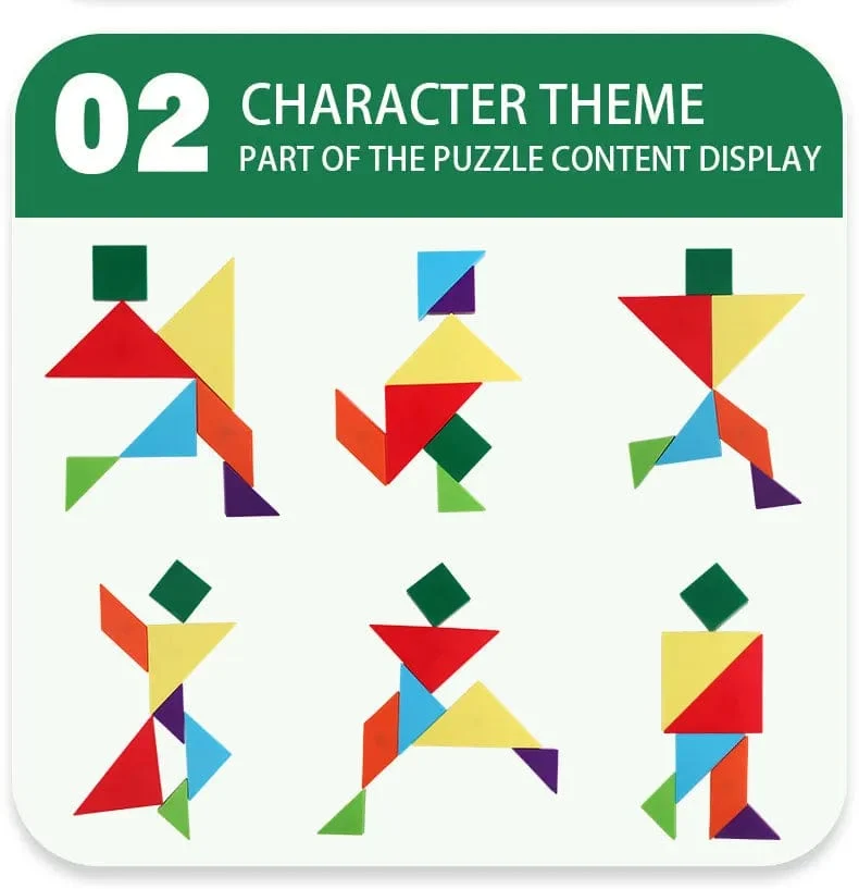 3D Holz Magnetische Puzzle Spiele Geometrische Formen Tangram Spielzeug Montessori Frühen Bildung Sortierung Für Spielzeug Kinder Geschenke
