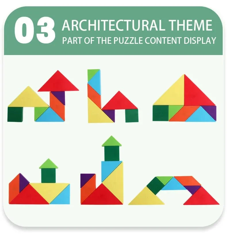 3D Holz Magnetische Puzzle Spiele Geometrische Formen Tangram Spielzeug Montessori Frühen Bildung Sortierung Für Spielzeug Kinder Geschenke