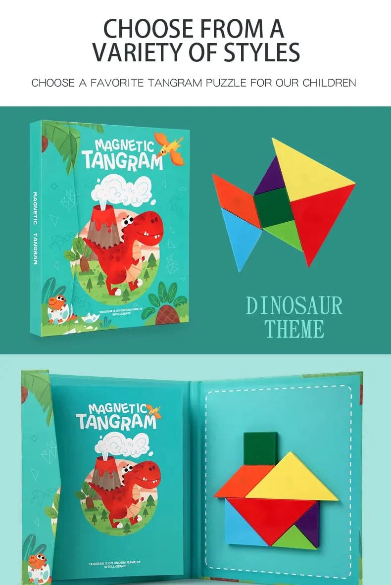 3D Holz Magnetische Puzzle Spiele Geometrische Formen Tangram Spielzeug Montessori Frühen Bildung Sortierung Für Spielzeug Kinder Geschenke