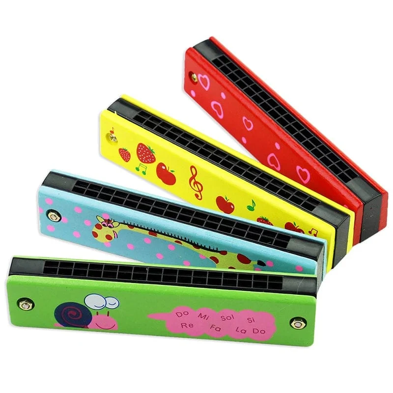 Kinder Holz Cartoon Nette Mundharmonika Montessori Puzzle Spielzeug Kreative Musik Spielzeug Spielen Instrumente Kinder Jungen Mädchen Geschenke TMZ