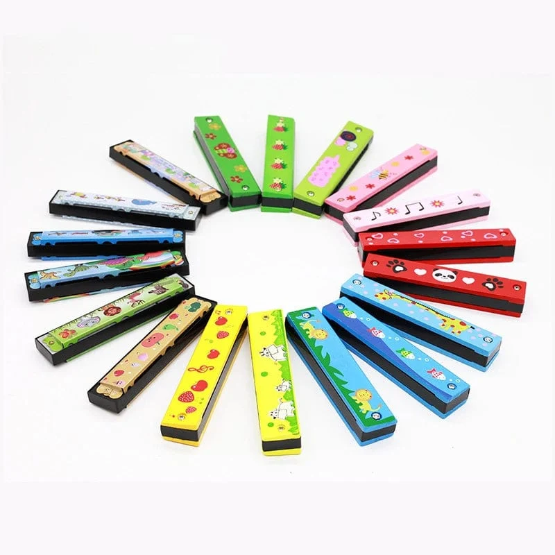 Kinder Holz Cartoon Nette Mundharmonika Montessori Puzzle Spielzeug Kreative Musik Spielzeug Spielen Instrumente Kinder Jungen Mädchen Geschenke TMZ