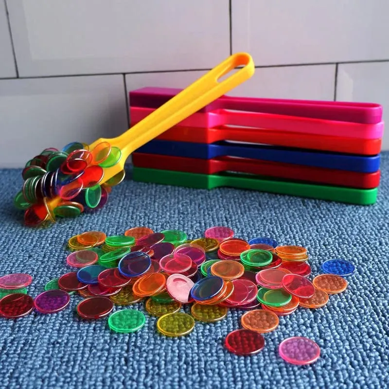 Magnetischer Bingo-Zauberstab, Metallchips, Familienspiel, sensorisches Spielzeug, Montessori-Zählen, Farbsortierung, wissenschaftliches Lernspielzeug für Kinder
