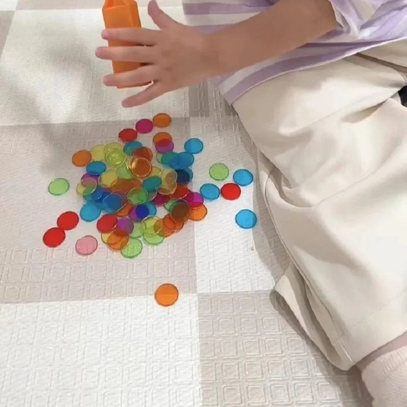 Magnetischer Bingo-Zauberstab, Metallchips, Familienspiel, sensorisches Spielzeug, Montessori-Zählen, Farbsortierung, wissenschaftliches Lernspielzeug für Kinder
