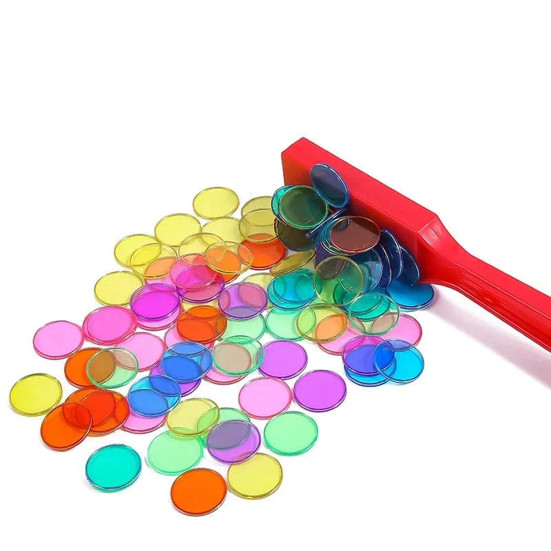 Magnetischer Bingo-Zauberstab, Metallchips, Familienspiel, sensorisches Spielzeug, Montessori-Zählen, Farbsortierung, wissenschaftliches Lernspielzeug für Kinder