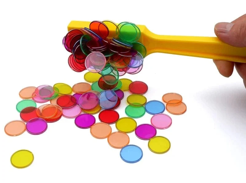 Magnetischer Bingo-Zauberstab, Metallchips, Familienspiel, sensorisches Spielzeug, Montessori-Zählen, Farbsortierung, wissenschaftliches Lernspielzeug für Kinder