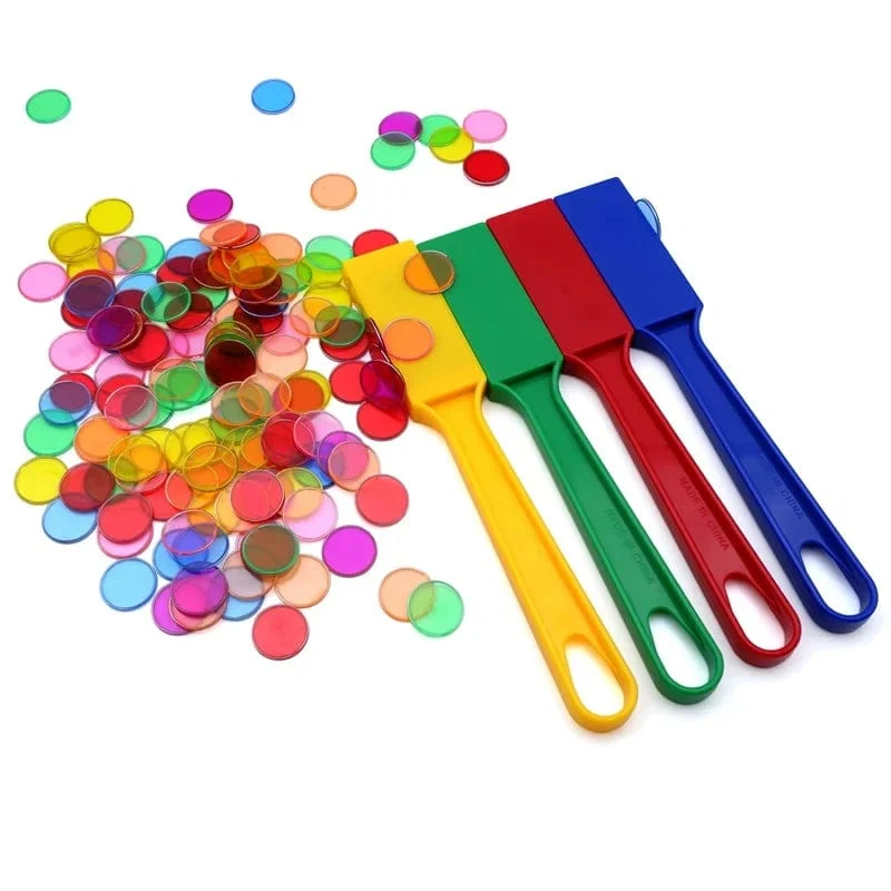 Magnetischer Bingo-Zauberstab, Metallchips, Familienspiel, sensorisches Spielzeug, Montessori-Zählen, Farbsortierung, wissenschaftliches Lernspielzeug für Kinder
