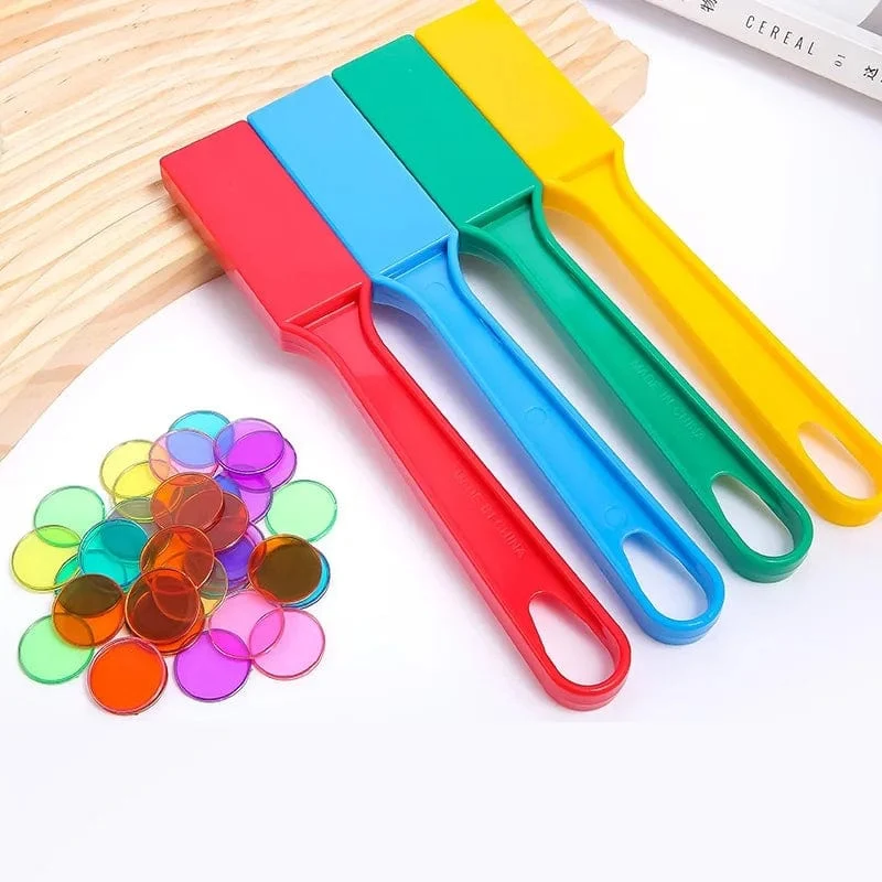 Magnetischer Bingo-Zauberstab, Metallchips, Familienspiel, sensorisches Spielzeug, Montessori-Zählen, Farbsortierung, wissenschaftliches Lernspielzeug für Kinder
