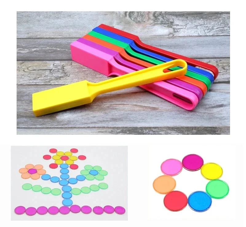 Magnetischer Bingo-Zauberstab, Metallchips, Familienspiel, sensorisches Spielzeug, Montessori-Zählen, Farbsortierung, wissenschaftliches Lernspielzeug für Kinder