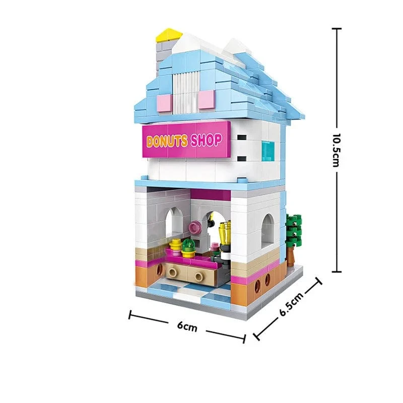 Mini Ziegel City View Szene Mini Straße Modell Baustein Spielzeug Gaming Zimmer Candy Shop Spielzeug Shop Architektur Kinder DIY