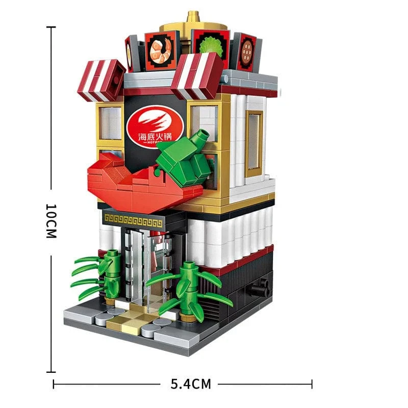 Mini Ziegel City View Szene Mini Straße Modell Baustein Spielzeug Gaming Zimmer Candy Shop Spielzeug Shop Architektur Kinder DIY