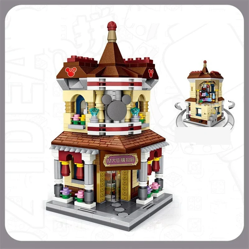 Mini Ziegel City View Szene Mini Straße Modell Baustein Spielzeug Gaming Zimmer Candy Shop Spielzeug Shop Architektur Kinder DIY