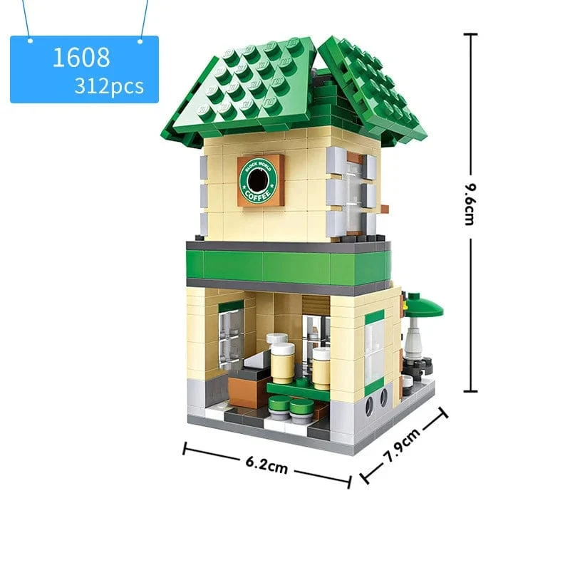 Mini Ziegel City View Szene Mini Straße Modell Baustein Spielzeug Gaming Zimmer Candy Shop Spielzeug Shop Architektur Kinder DIY