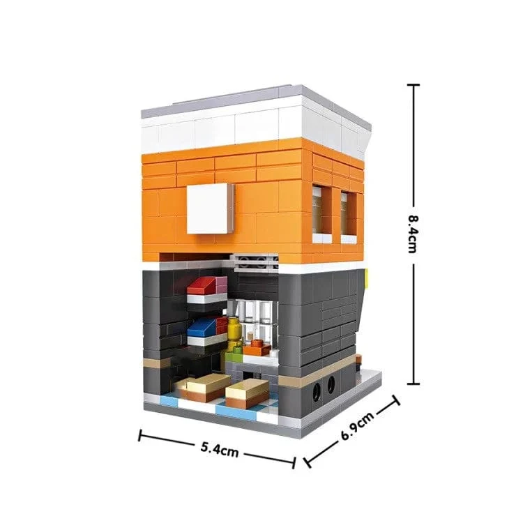 Mini Ziegel City View Szene Mini Straße Modell Baustein Spielzeug Gaming Zimmer Candy Shop Spielzeug Shop Architektur Kinder DIY