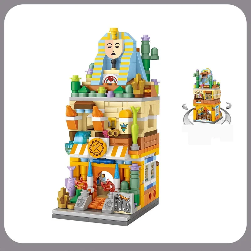 Mini Ziegel City View Szene Mini Straße Modell Baustein Spielzeug Gaming Zimmer Candy Shop Spielzeug Shop Architektur Kinder DIY