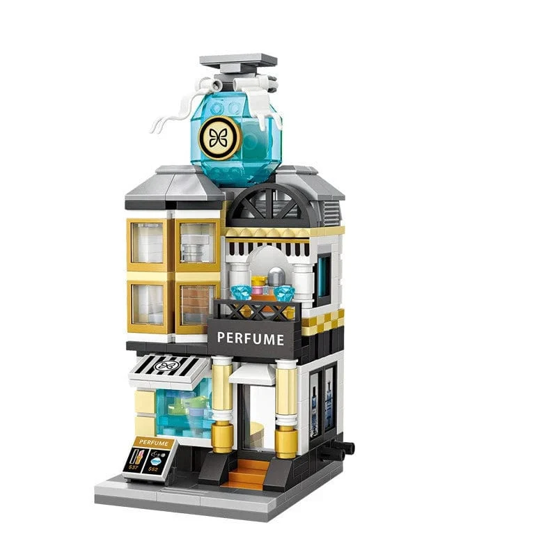 Mini Ziegel City View Szene Mini Straße Modell Baustein Spielzeug Gaming Zimmer Candy Shop Spielzeug Shop Architektur Kinder DIY