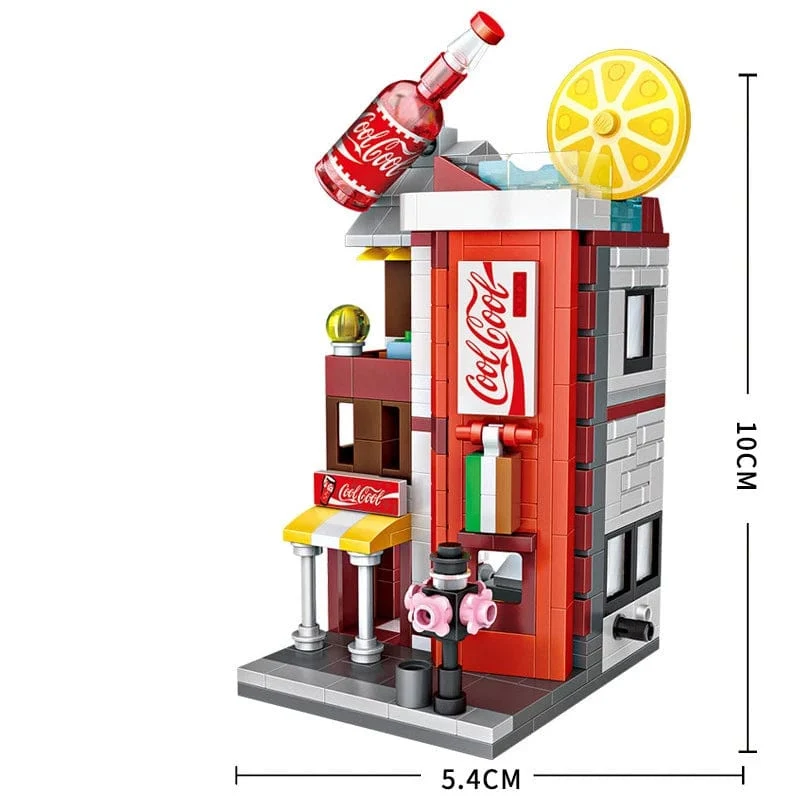 Mini Ziegel City View Szene Mini Straße Modell Baustein Spielzeug Gaming Zimmer Candy Shop Spielzeug Shop Architektur Kinder DIY
