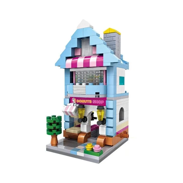 Mini Ziegel City View Szene Mini Straße Modell Baustein Spielzeug Gaming Zimmer Candy Shop Spielzeug Shop Architektur Kinder DIY