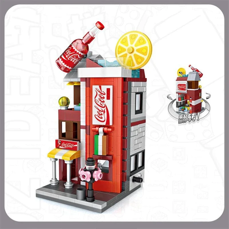 Mini Ziegel City View Szene Mini Straße Modell Baustein Spielzeug Gaming Zimmer Candy Shop Spielzeug Shop Architektur Kinder DIY