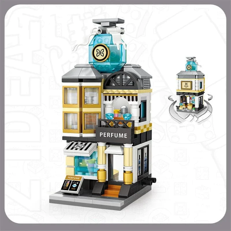 Mini Ziegel City View Szene Mini Straße Modell Baustein Spielzeug Gaming Zimmer Candy Shop Spielzeug Shop Architektur Kinder DIY