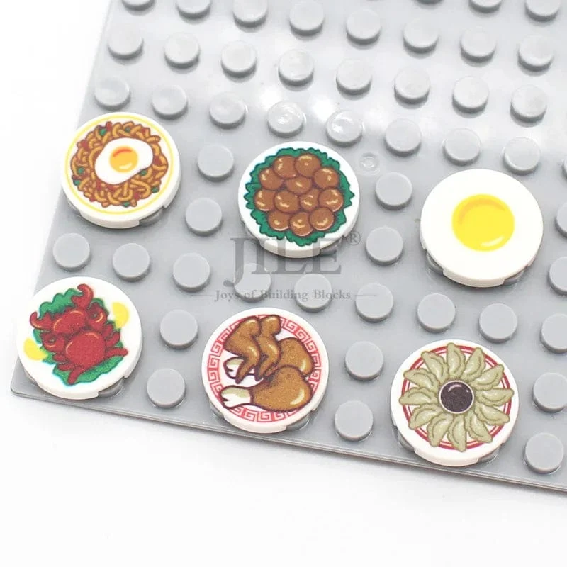 Stadt Mini Lebensmittel Bausteine ​​Hamburger Pizza Pommes Kuchen Dessert Schokolade Cookies MOC Ziegel Kunststoff Montieren Teil Figuren Spielzeug