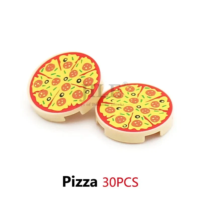Stadt Mini Lebensmittel Bausteine ​​Hamburger Pizza Pommes Kuchen Dessert Schokolade Cookies MOC Ziegel Kunststoff Montieren Teil Figuren Spielzeug